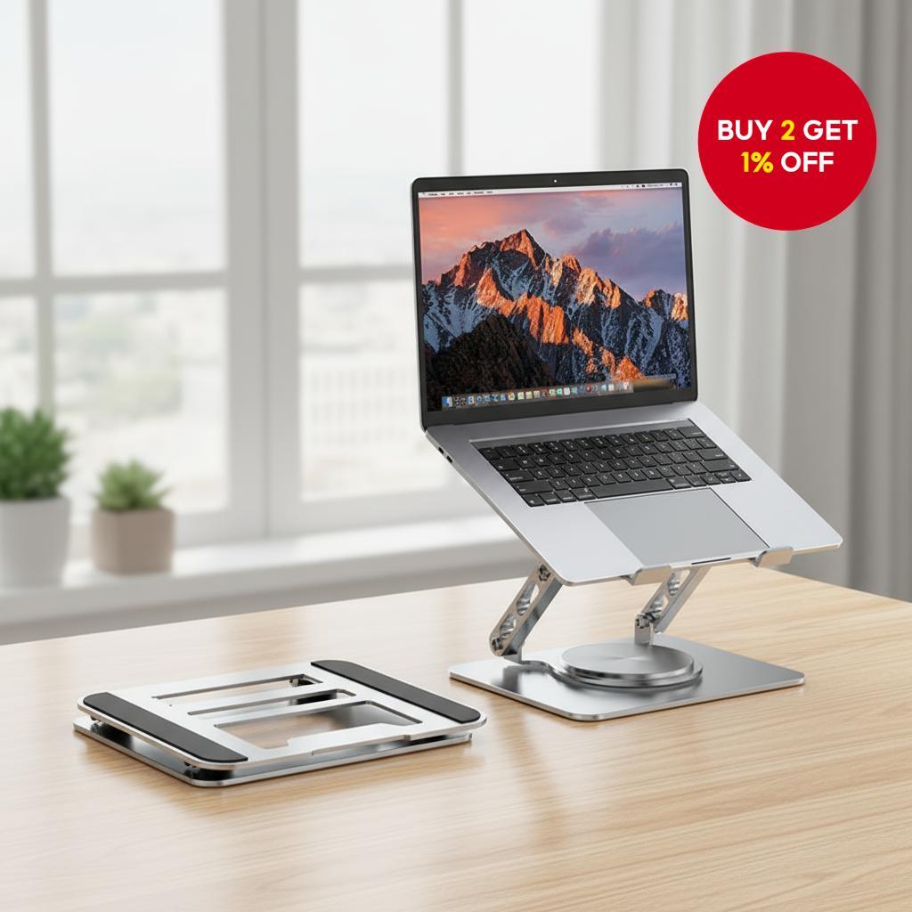 Height Adjustable Laptop Stand Metal Bracket Gaming Cooling Rack 360 ...