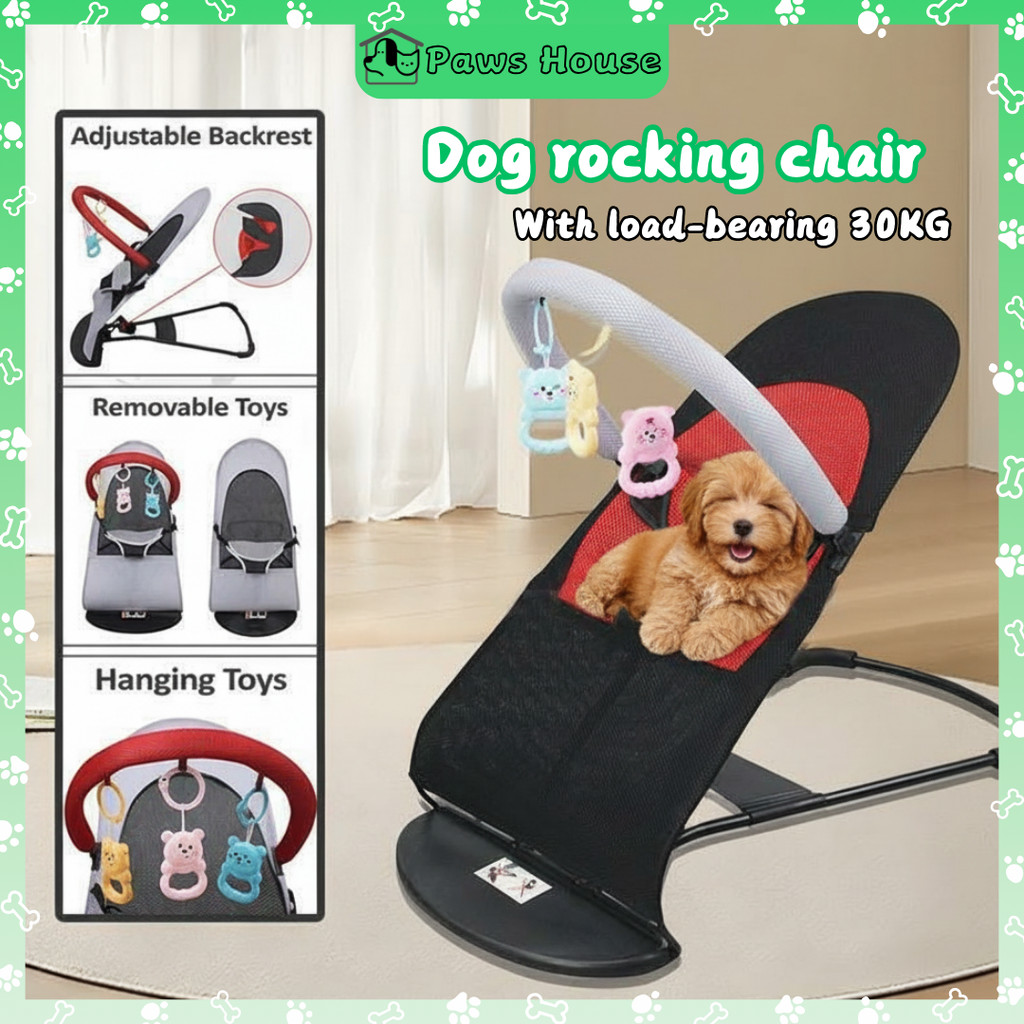 Dog Cat Rocking Chair Pet Rocking Bed Spring Recliner Portable Puppy ...