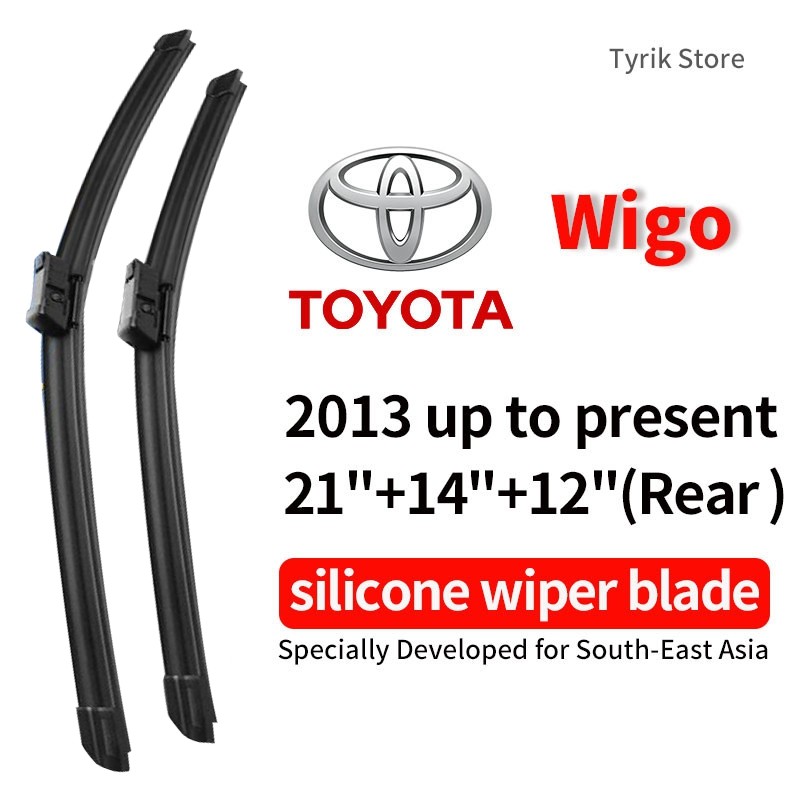 (Front+Rear 3pcs)Toyota Wigo Wiper Blade Set for 2013-2022 Suv Car ...