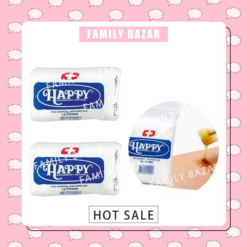 Value Pack Happy Brand Cotton Roll Absorbent Bulak 10 Grams ...