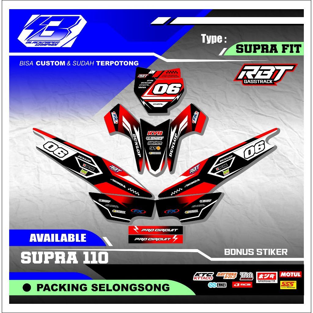 Striping Rbt Motor SUPRA Fit 110 Motor Rbt Bebek Modif Supermoto Yz Crf ...
