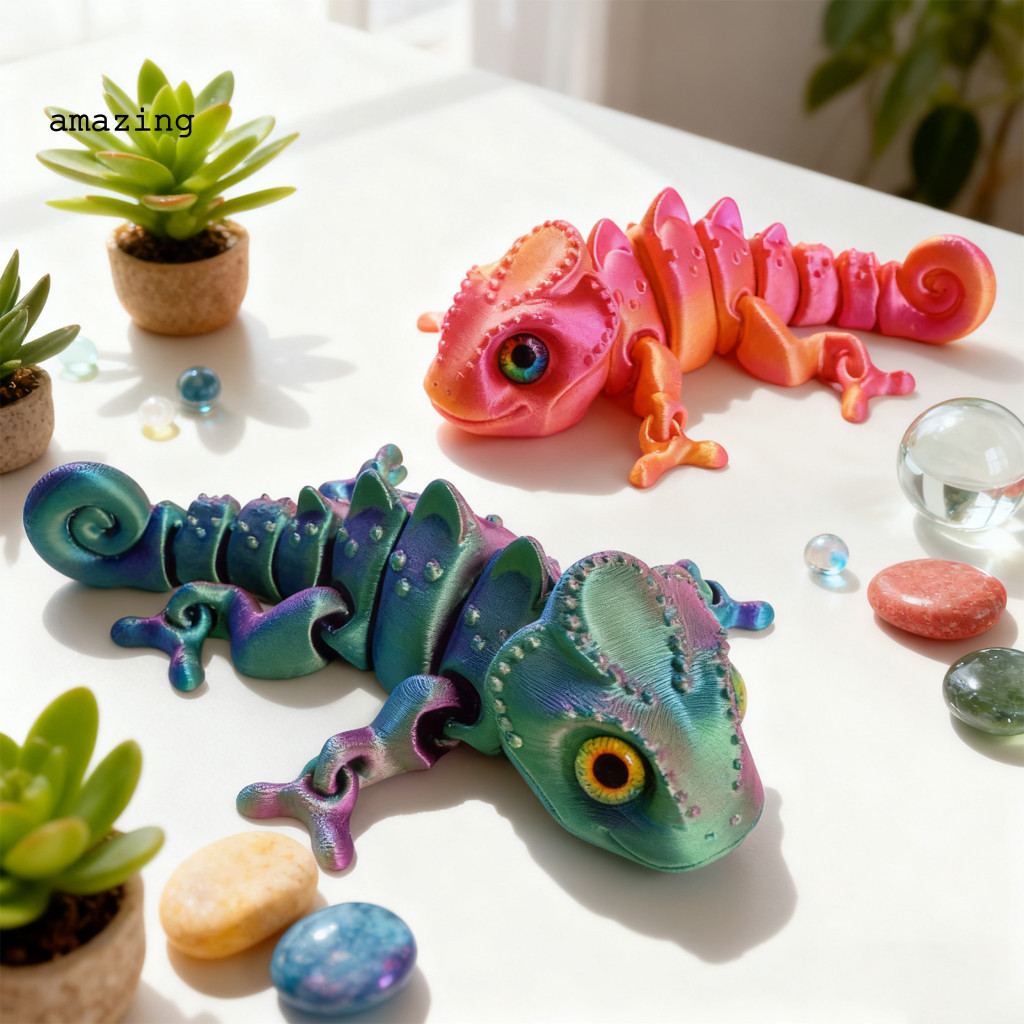 Visual Reference: Am Articulated Toy Play Toy 3D Printed Chameleon Fidget Toy