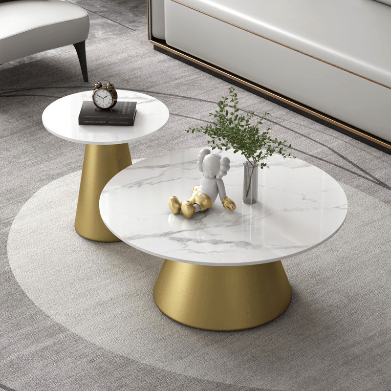 Light Luxury Rock Slab Coffee Table Dining Table Living Room Home Round ...
