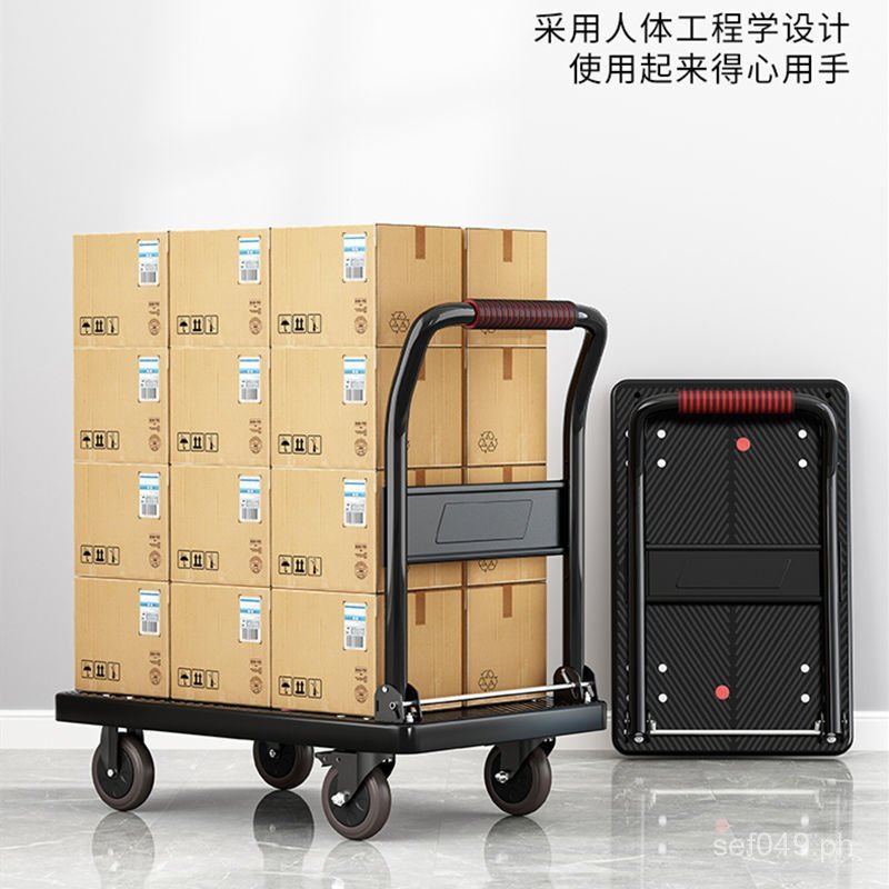 Folding Hand Truck for Transporting Goods, Silent Moving Flatbed Cart ...