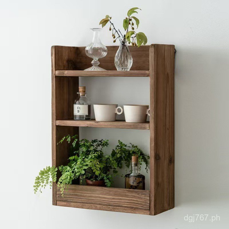Vintage Wall Cabinet Shelf Wall Partition Storage Rack Wall-Mounted ...