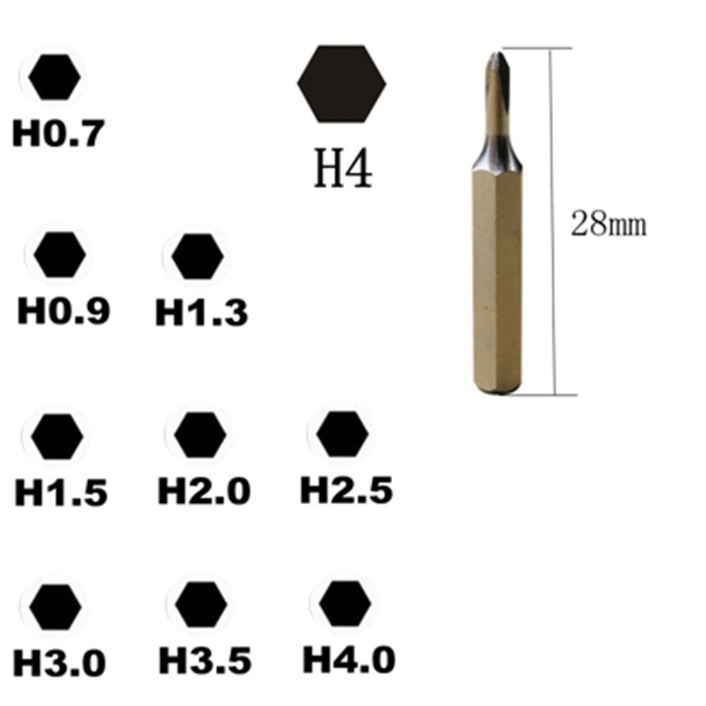LALA. Ready Stock H4×28mm Small Hex Screwdriver Bits H0.7 H0.9 H1.5 for ...