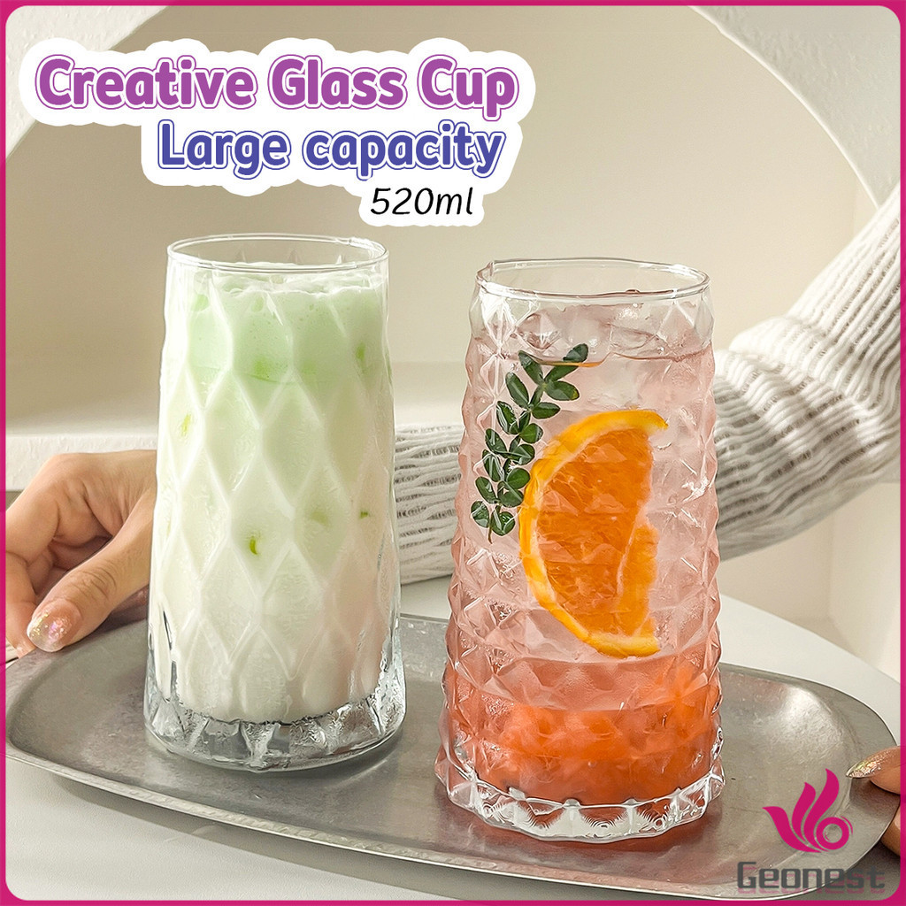 520ml Creative Diamond Glasses Cup Juice/Milkshake/Soda Water Glass for ...