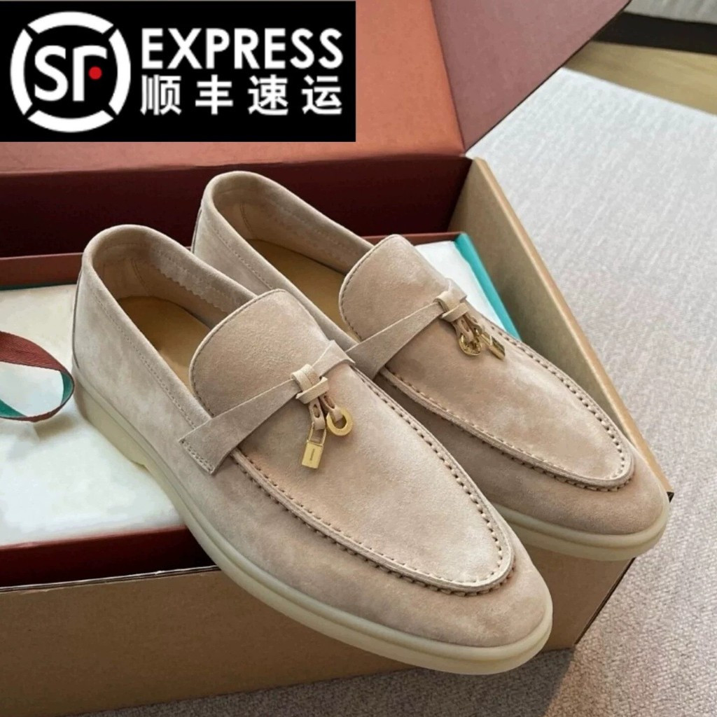 LP LOAFERS 25S IN YELLOW CASHMERE WITH SILVER HARDWARE