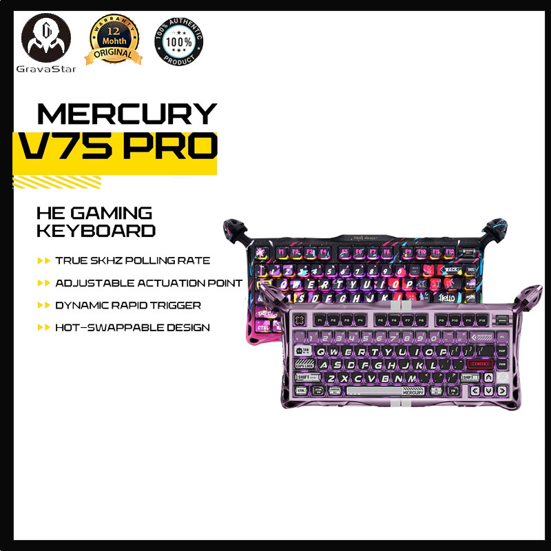 Gravastar Mercury V75 Pro HE Gaming Keyboard Aluminum Alloy Mechanical ...