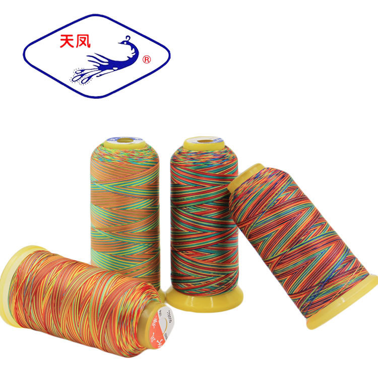High-Strength Gradient Sewing Thread 500D * 3 Colorful Thread Rainbow ...