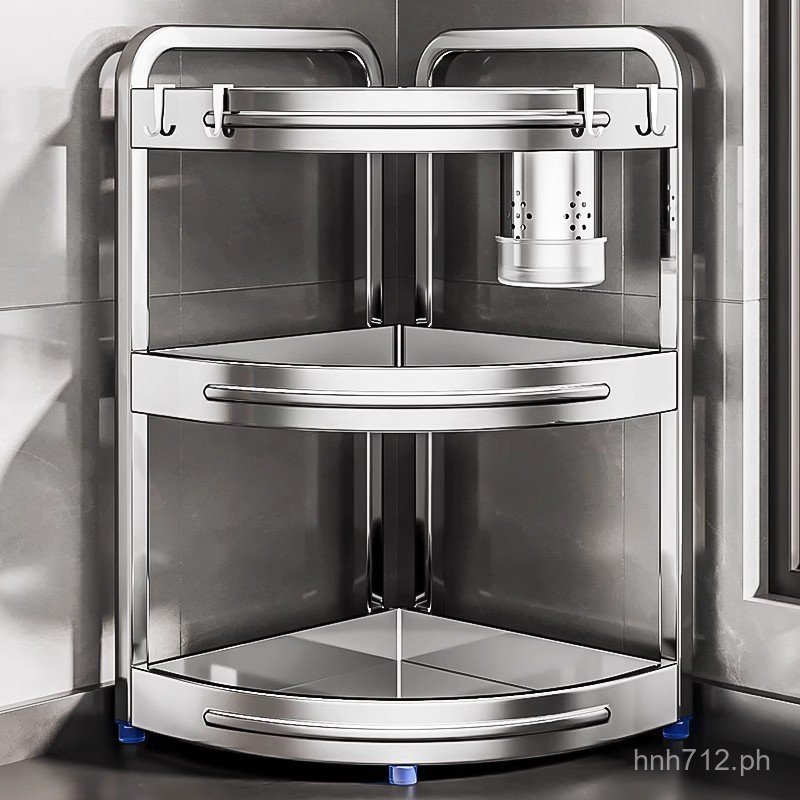 Corner Storage Rack Countertop Organizer Spice Rack Stainless Steel ...