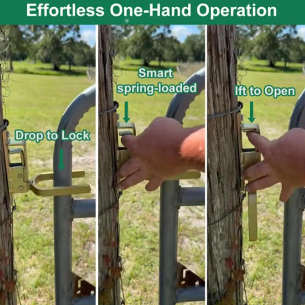 Locking Gate Latch Heavy Duty Fast Closing Lock Spring Loaded Safe ...