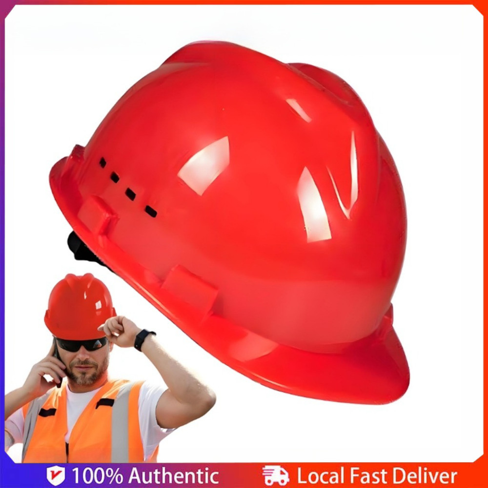 Heavy Duty Hard Hat Safety Helmet PE Shell with Vents & Chinstrap ...
