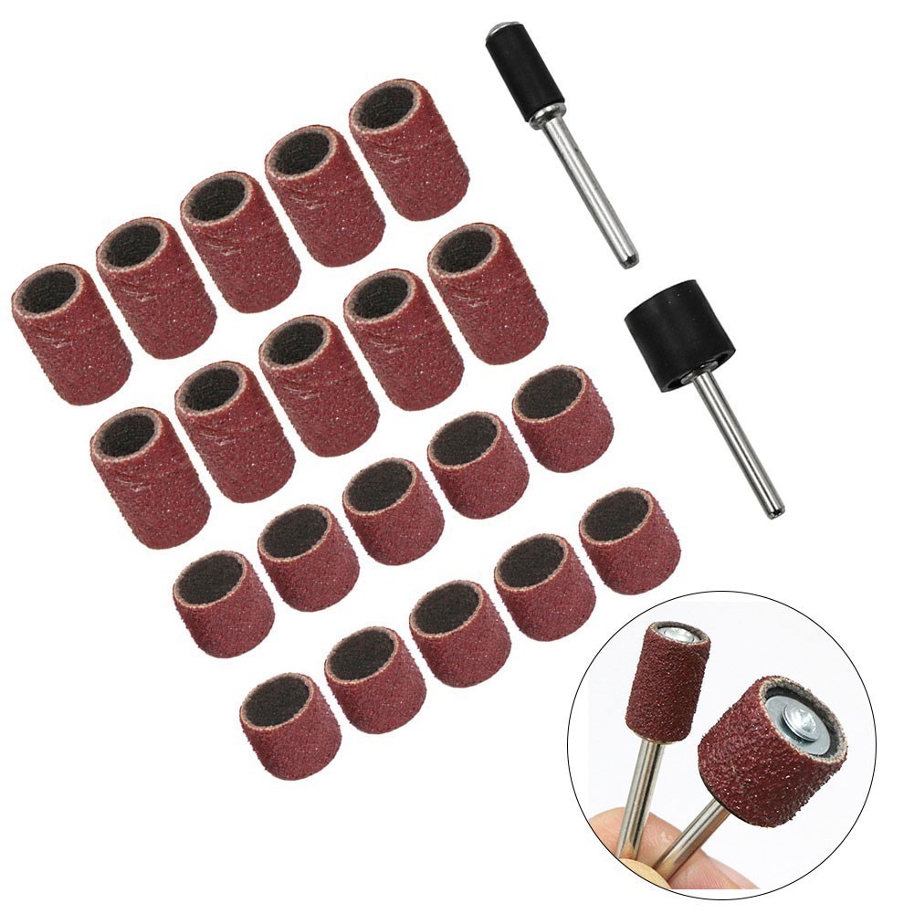 [BBREJO] 22Pcs Sanding Ring with Rod Abrasive Rotary Tool Kit Sanding ...