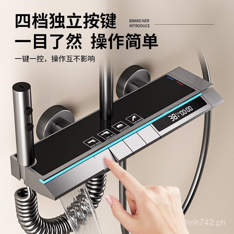 Full Set Mixing Valve Bathroom Shower Set Shower Digital Display All ...