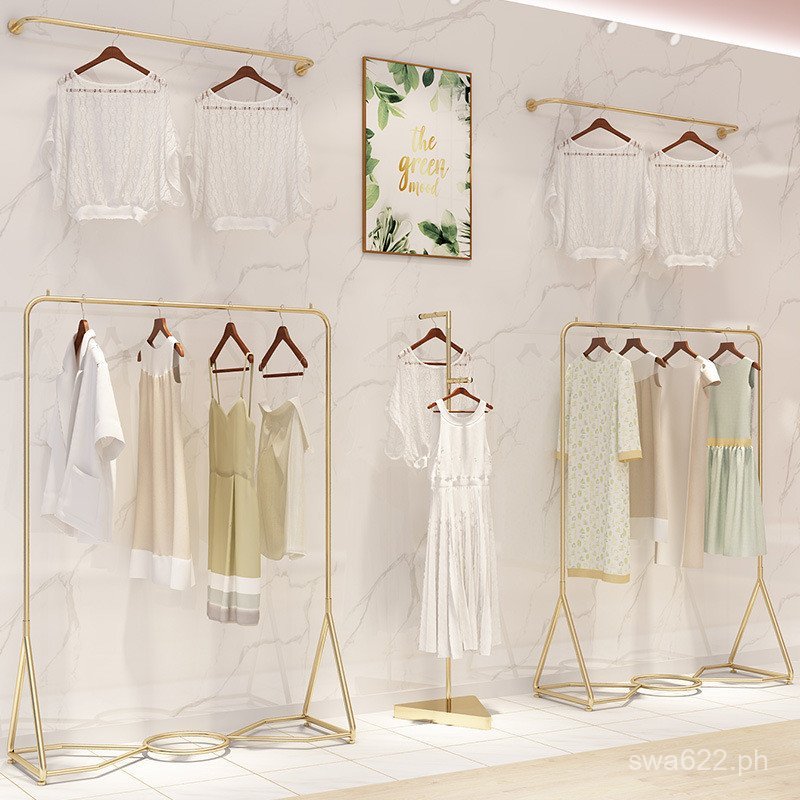 Freestanding Display Rack Side Hanging Simple Floor-standing Clothing ...