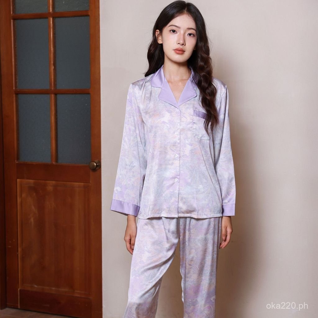 Ink Painting Wearable Pajamas with Landscape Print for Women, High-End ...