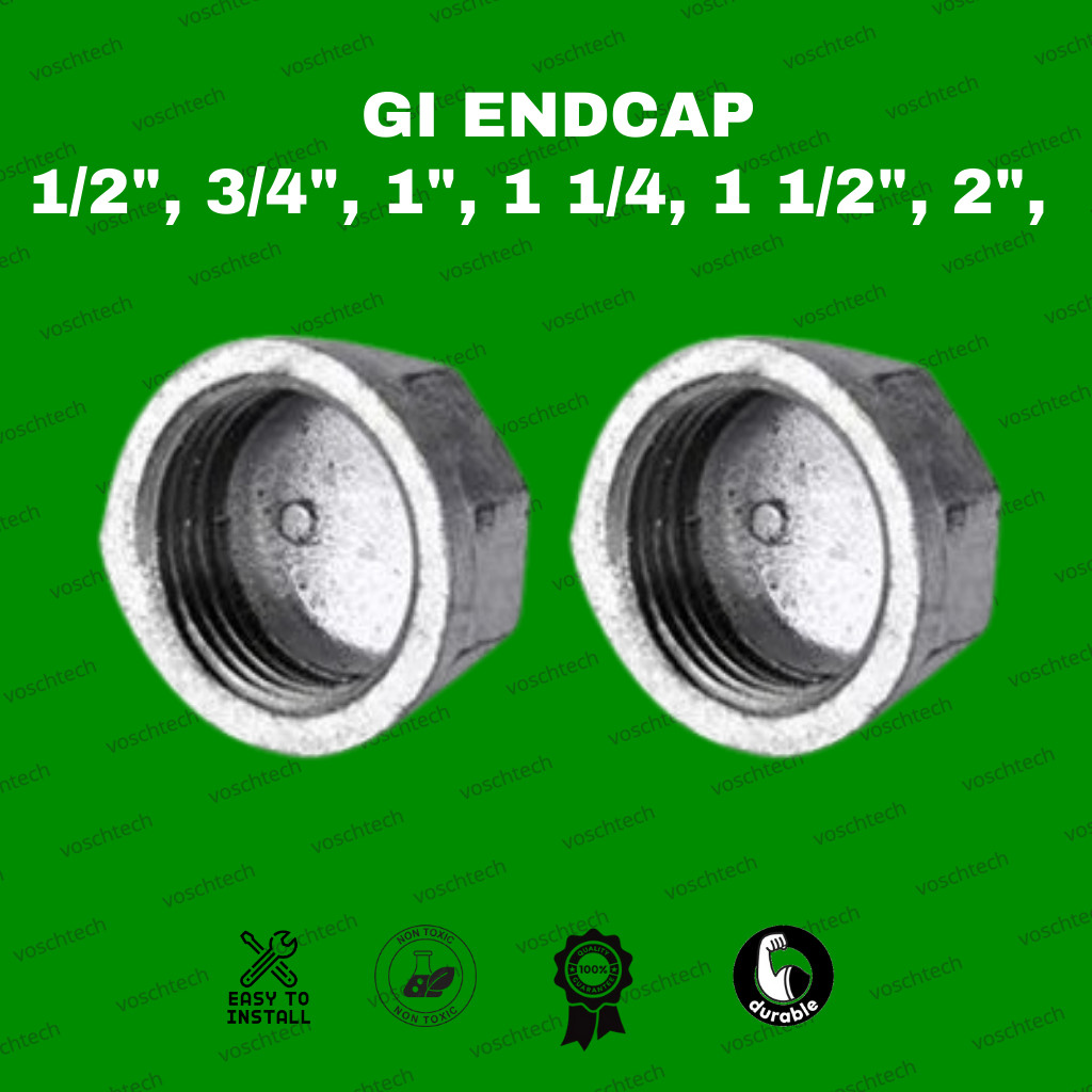 GI END CAP – Heavy-Duty Galvanized Iron Pipe Cover Available sizes 1/2 ...