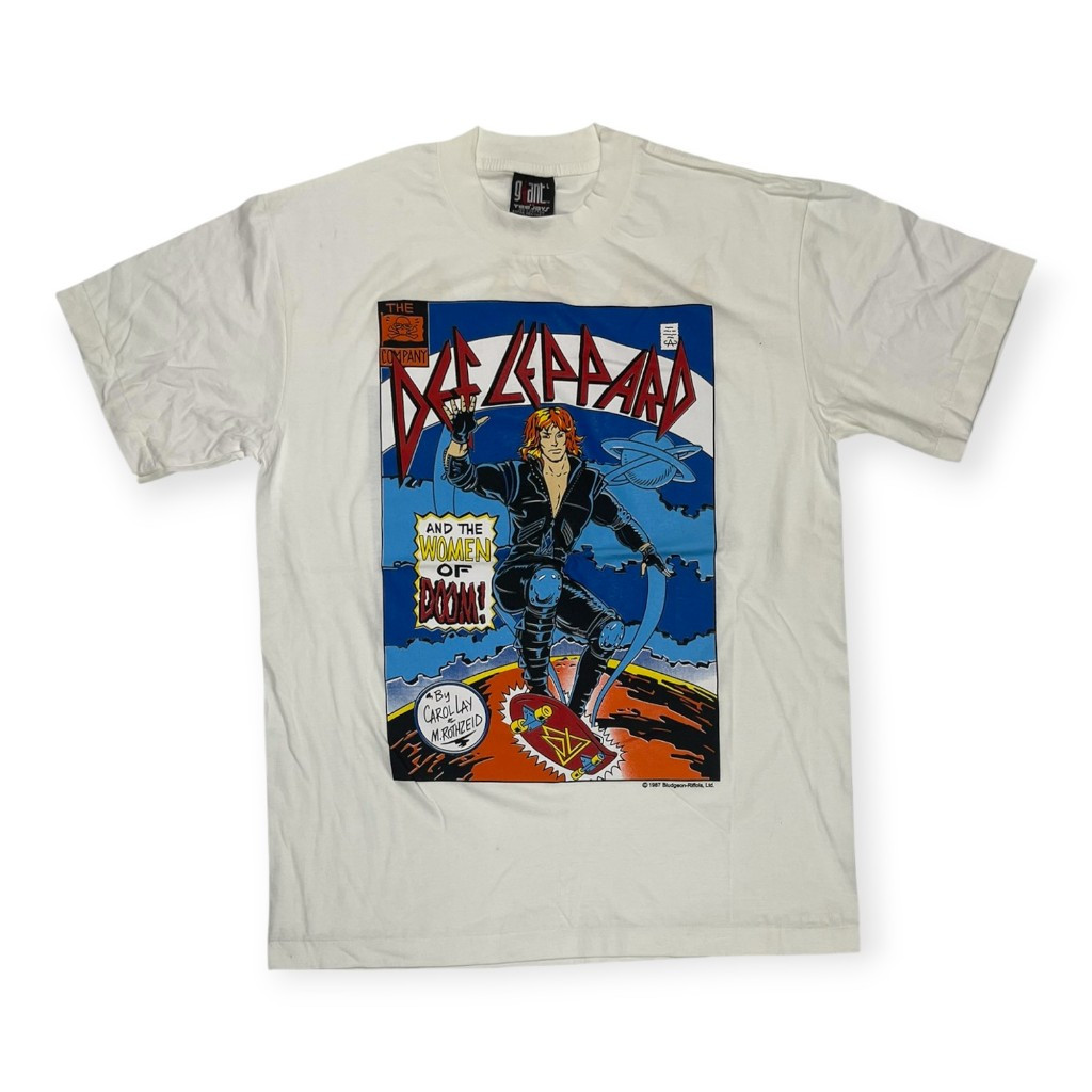 Def Leppard T-Shirt Comic Cartoon Pattern 