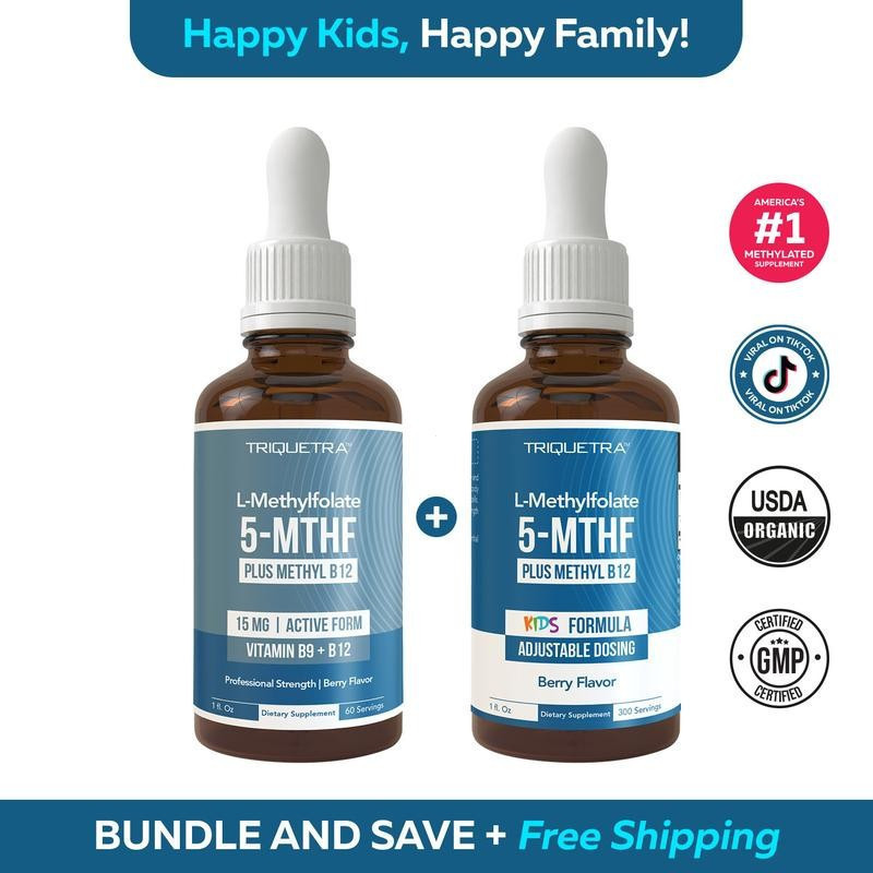 Triquetra Health Happy Family Bundle L-Methyl Folate 15mg & B12 ...