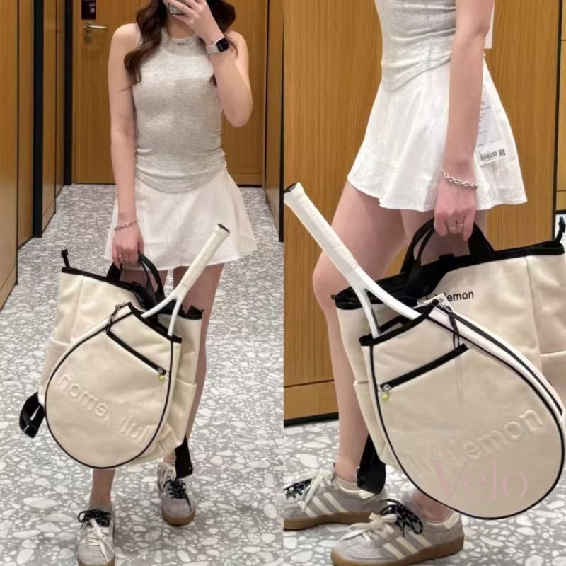 Lululemon Tennis Racket Bag Padel/Pickleball Cream Black Trim Cream ...