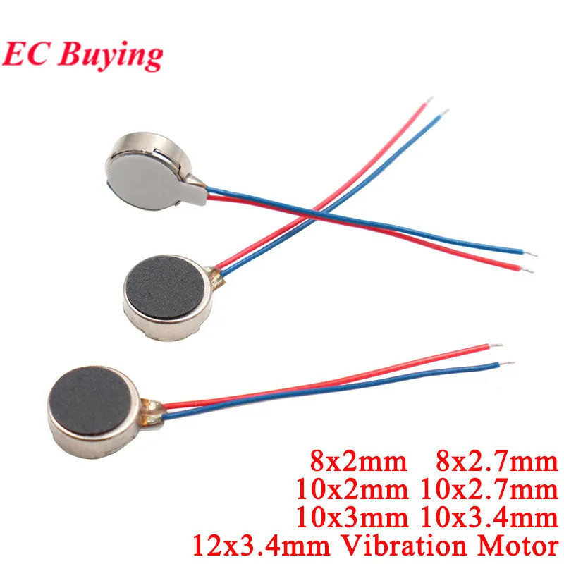 Mini Vibration Motor DC3V 12000RPM Coin Flat Micro DC Vibrating Motor with  Wire for Mobile Cell Phone Pager Tablet | Shopee Philippines