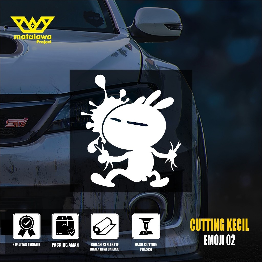PAKYU Emoticon Cutting Stickers VARIATIONS Cool Embossed Car Motorcycle ...