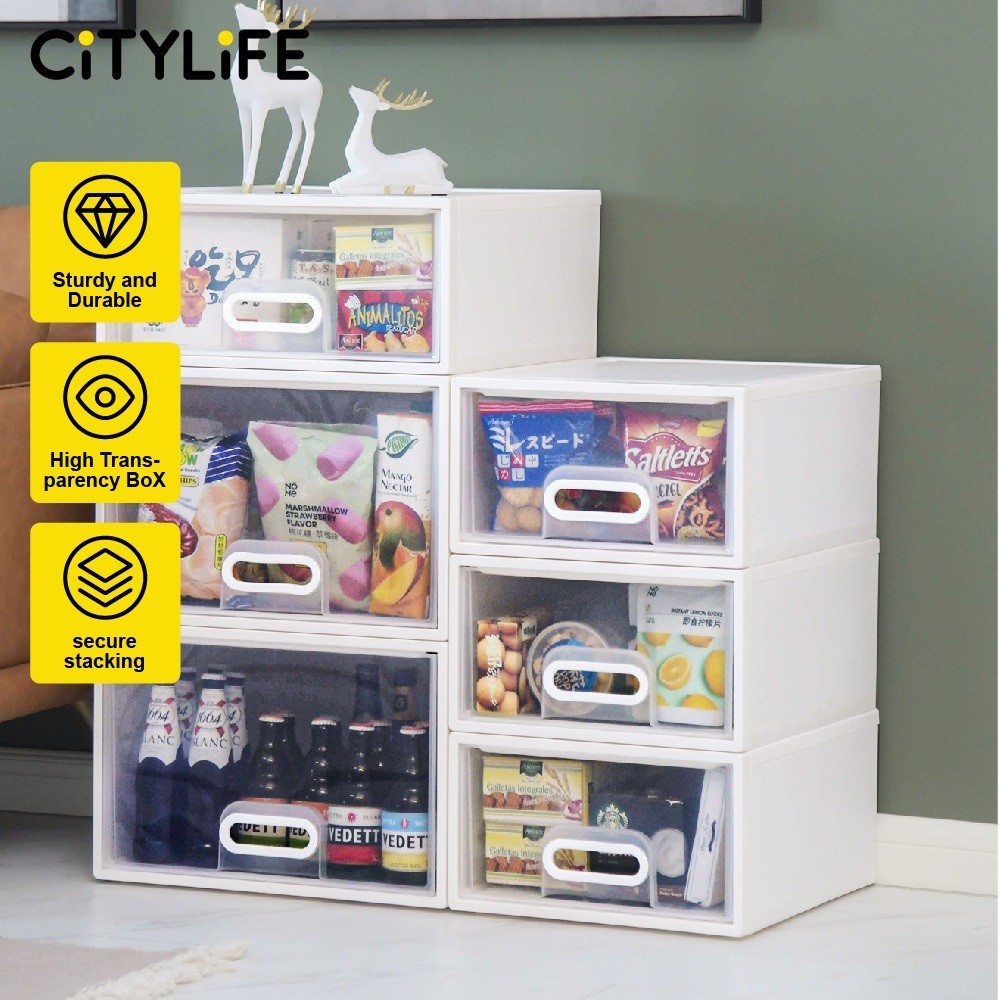 Citylife 19L Stackable Storage Chest Drawers box Home Organizer Drawer ...