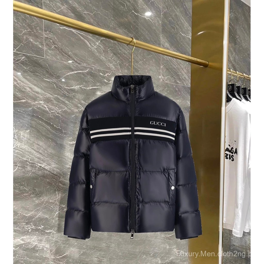 [1:1]GU/GG/GUC Ribbon Patchwork Printed Hooded Down Jacket Cotton Coat ...