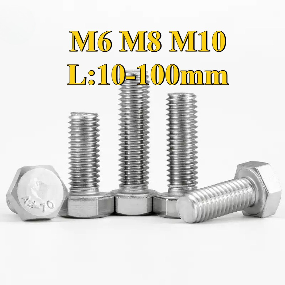 304 Stainless Steel Fine Thread Outer Hexagon Bolt M6/M8/M10 (my-y ...