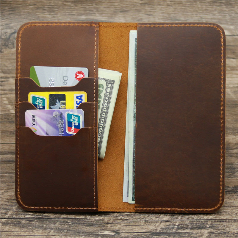 wallet mens wallet Men Men Retro Genuine Leather Wallet Long Ultra-Thin ...