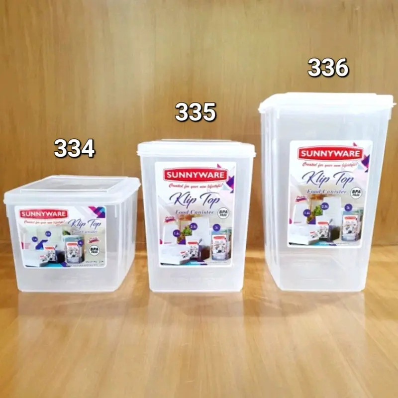 (SET OF 3) SUNNYWARE KLIPTOP FOOD CONTAINER CANISTER FOR CEREAL MILKTEA ...