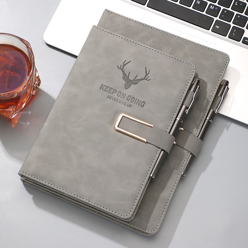 Leather Notebook Super Thick College Student a5 Business Notepad Retro ...