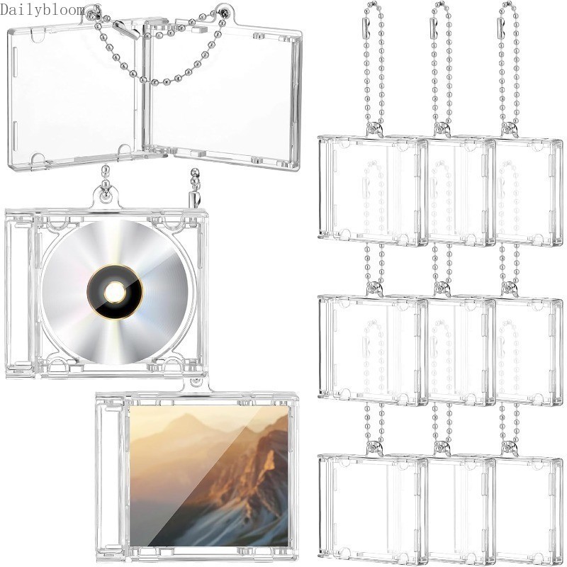 Mini CD Keychain Album Case DVD Cover Music Blank Holder Pendant for ...