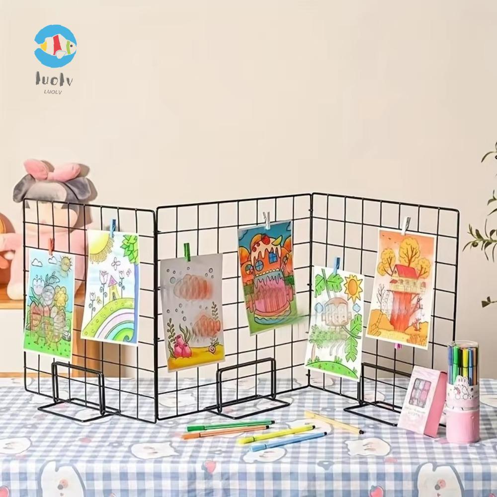 LUOLUVO Storage Rack, with Base Grid Frame Display Rack, Modern Grid ...