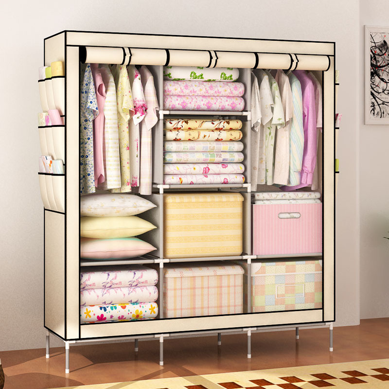 Wardrobe Simple Assembly for Rental Rooms Minimalist Closet Hanging ...