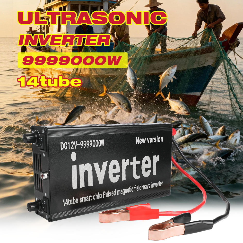 9999000W 12V DC Ultrasonic Inverter Fishing Electric Fisher Fish ...