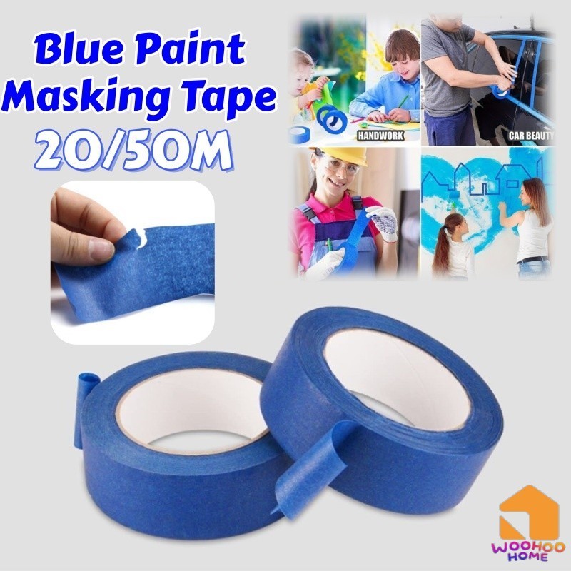 20/50M Blue Paint Masking Tape Practical Traceless Indoor Decoration ...