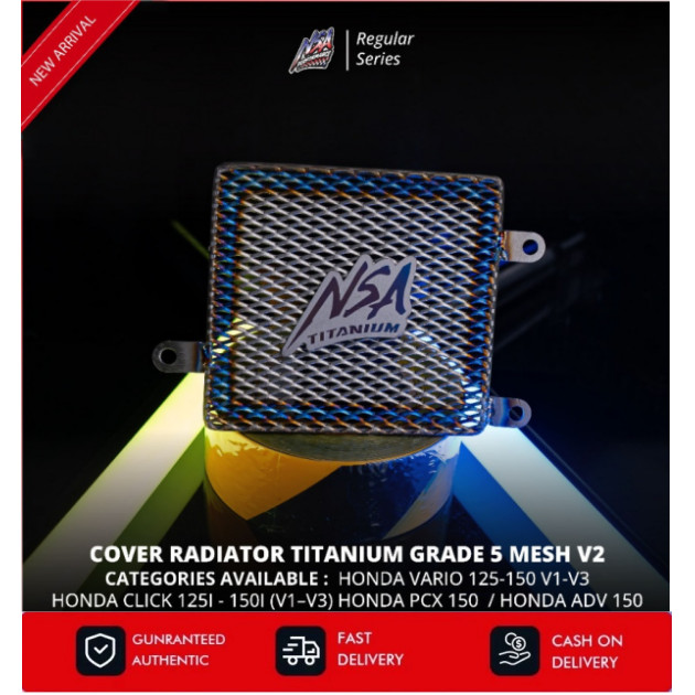 NSA TITANIUM RADIATOR COVER – MESH V1-V2 PREMIUM SERIES [NMAX/AEROX ...