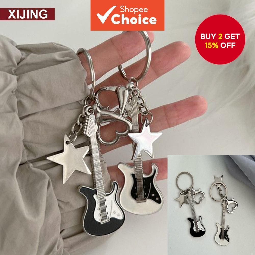 XJ- Cute Music Instrument Keychain Guitar Pendant Keychain Couple Boys ...