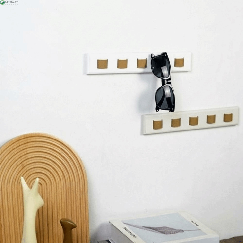 NEEDWAY Wooden Sunglasses Storage Rack, Wooden Wall Mounted Glasses ...