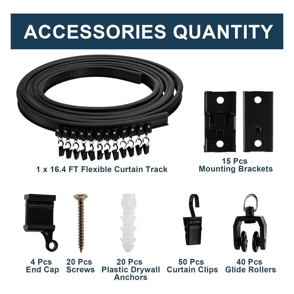 PVC Curved Track Guide Rail Black Meter Track U Silent Steel Shaped ...