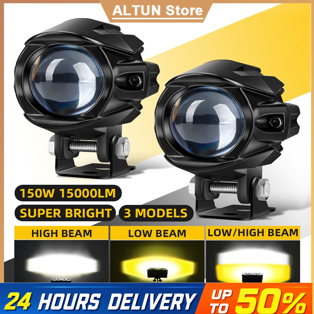 1-2PCS Mini LED Work Light 300W 30000LM Yellow Universal Square ...