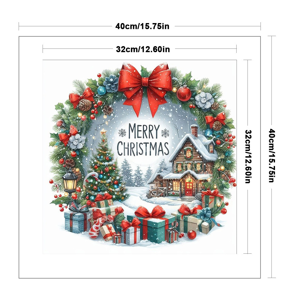 Christmas Cottage Full 14CT DIY Counted Cross Stitch Art and Crafts ...