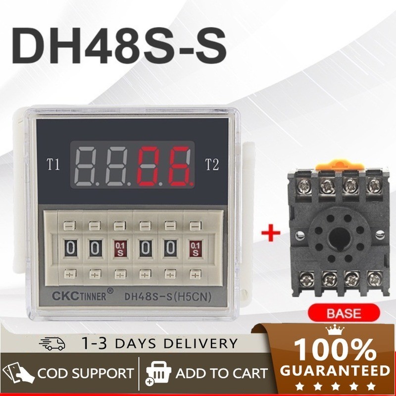 【COD】 AC220V DH48S Digital LED Timer Relay With Base Programmable Timer ...