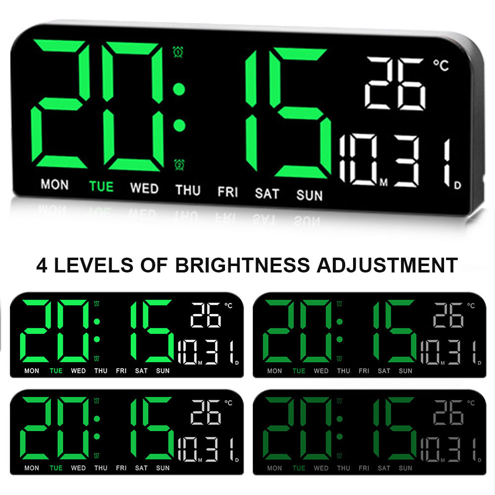LED Digital Alarm Clock Bedside Alarm Clock Multifunctional Boarderless ...