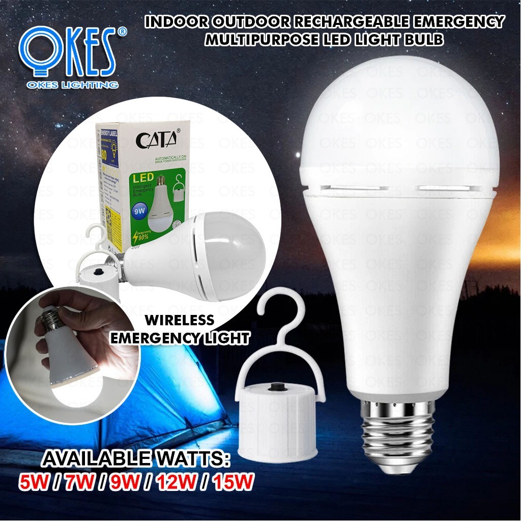 CATA Emergency Led Light Bulb E27 Rechargeable Bulb Indoor-Outdoor ...