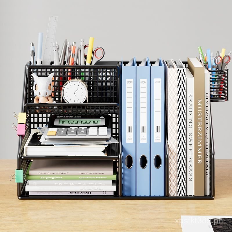 Grid Metal File Storage Box Document Frame Office Vertical File Folder ...