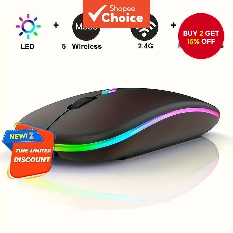 Rechargeable Wireless Mouse 2.4G Bluetooth Dual Mode Rechargeable for ...