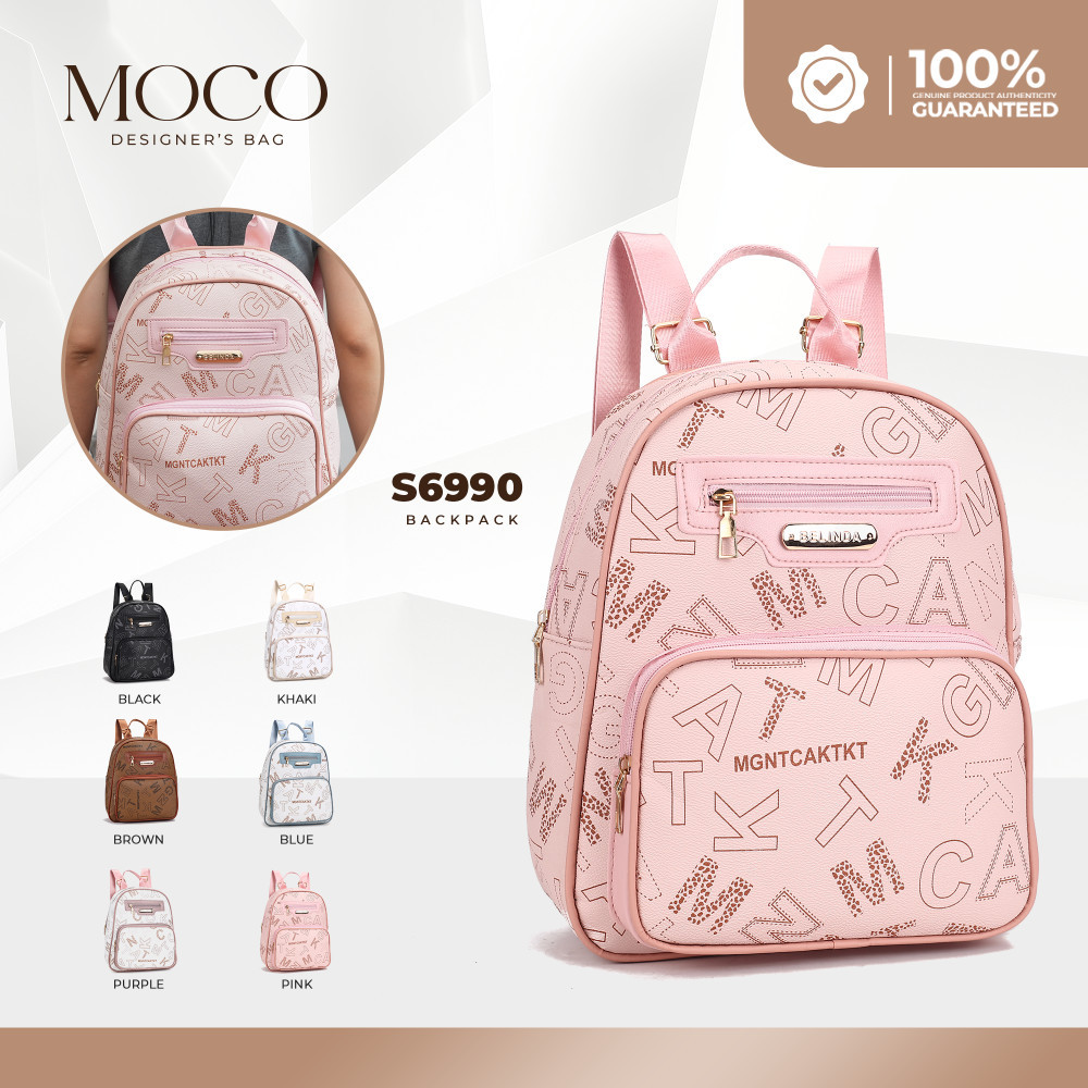 MOCO Backpack For Women High-end Leather Medium Size Monogram Pattern 2 ...